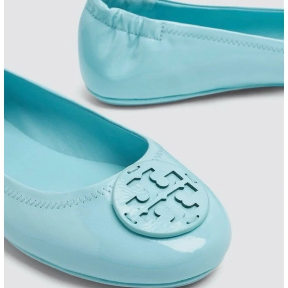Tory Burch Baby Blue Patent Leather‎ Ballet Flats Size 7.5
